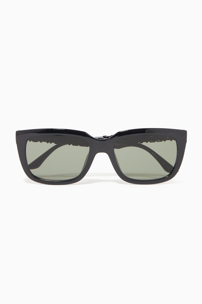 

Square D-Frame Sunglasses in Acetate, Black