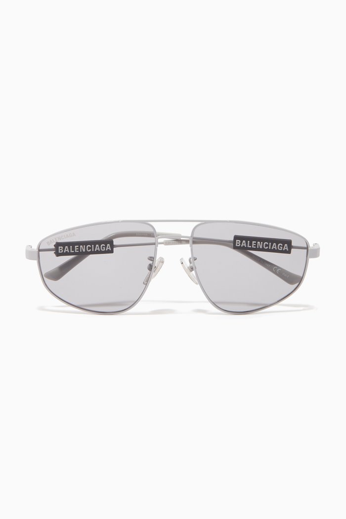

Tag Pilot Sunglasses in Metal, Silver