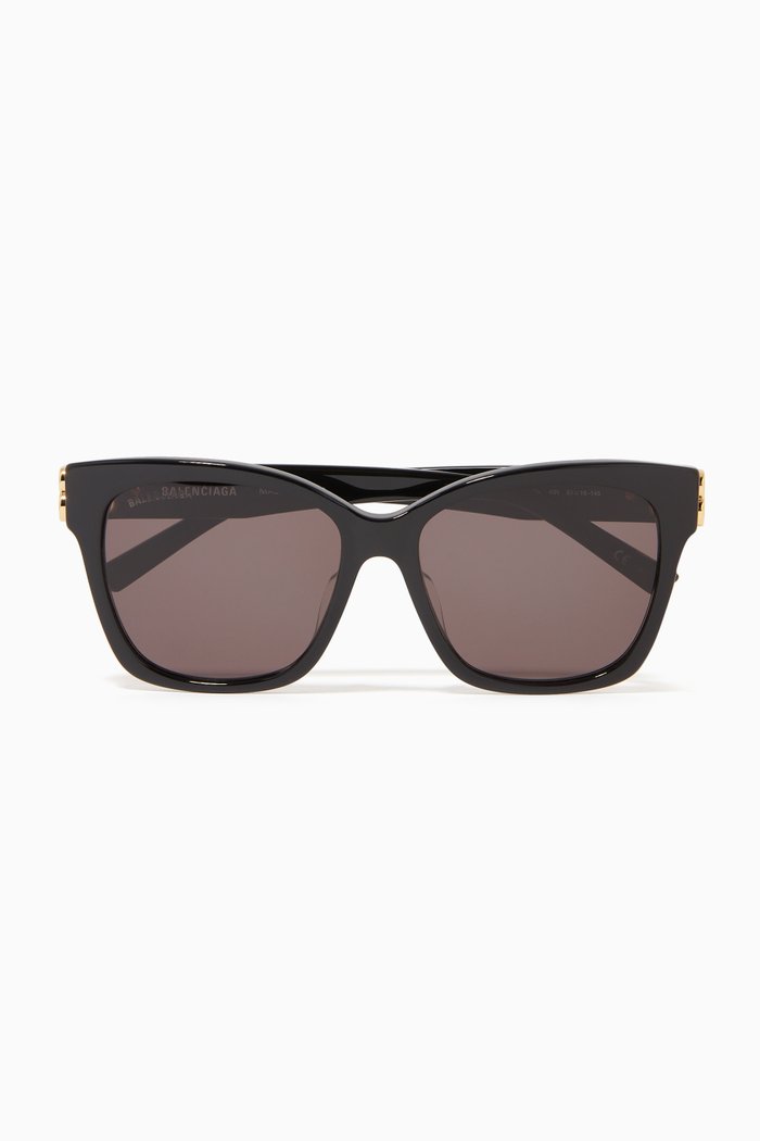 

Square D-Frame Sunglasses in Acetate, Black