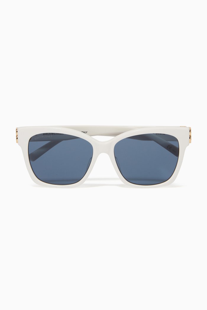

Square D-Frame Sunglasses in Acetate, White