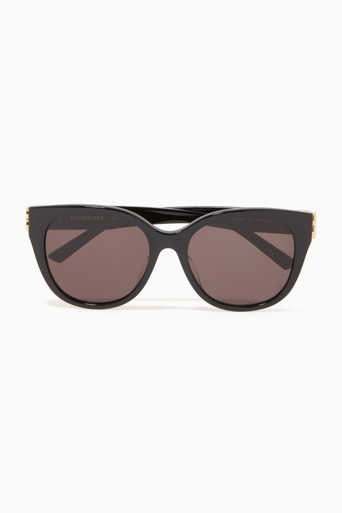 

Cat-Eye D-Frame Sunglasses in Acetate, Black