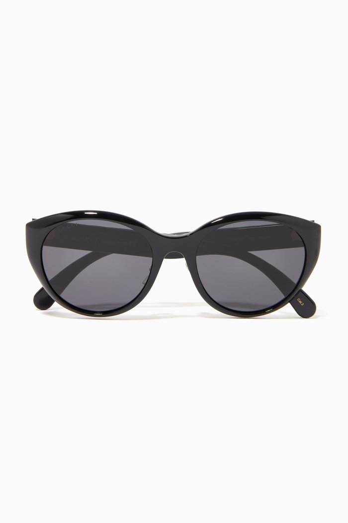 

Cat-eye Sunglasses in Acetate, Black