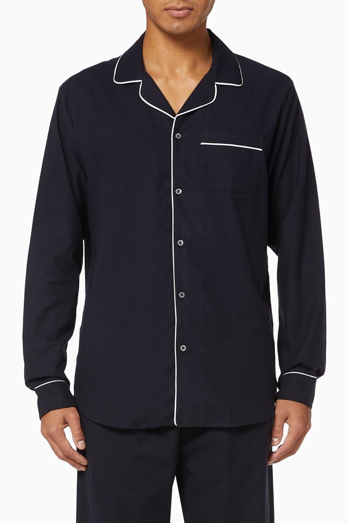 

Cotton Pyjama Shirt, Blue