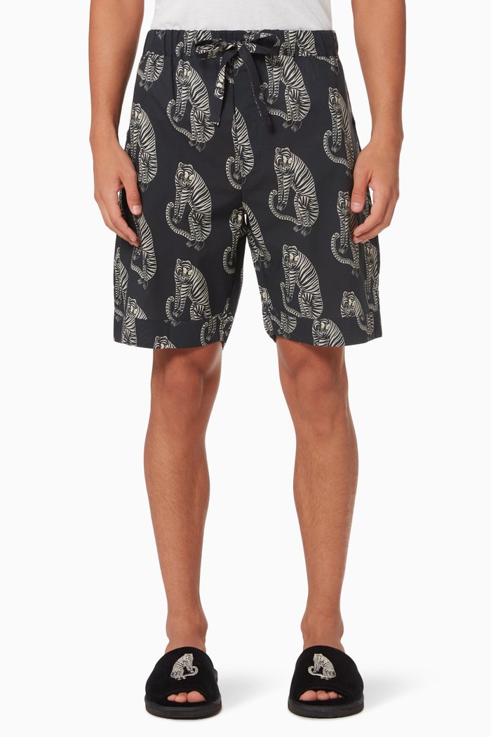 

Sansindo Tiger Pyjama Shorts, Black