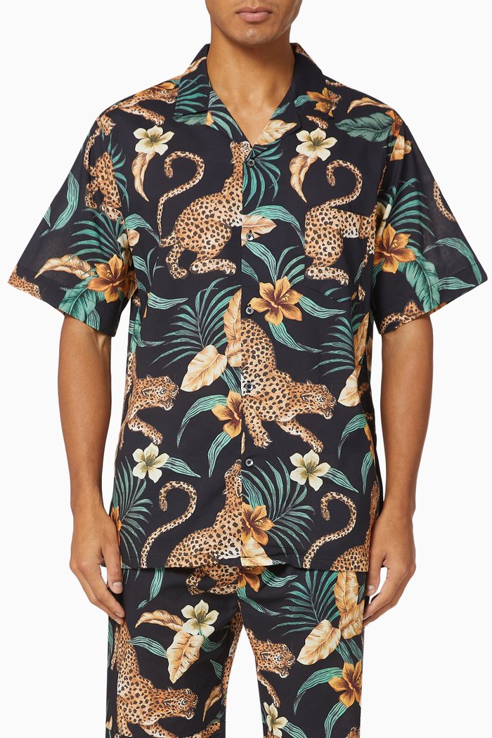 

Soleia Cuban Pyjama Shirt, Black