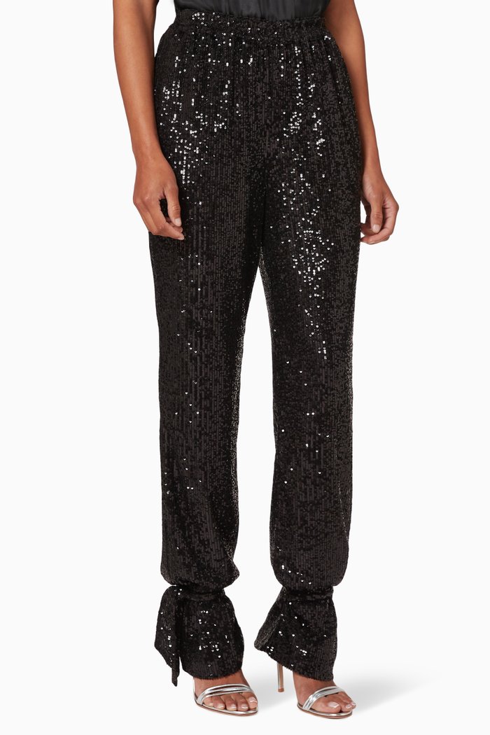 

Mylah Sequin Embellished Joggers, Black