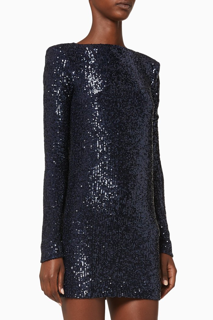 

Sequined Mini Dress, Blue