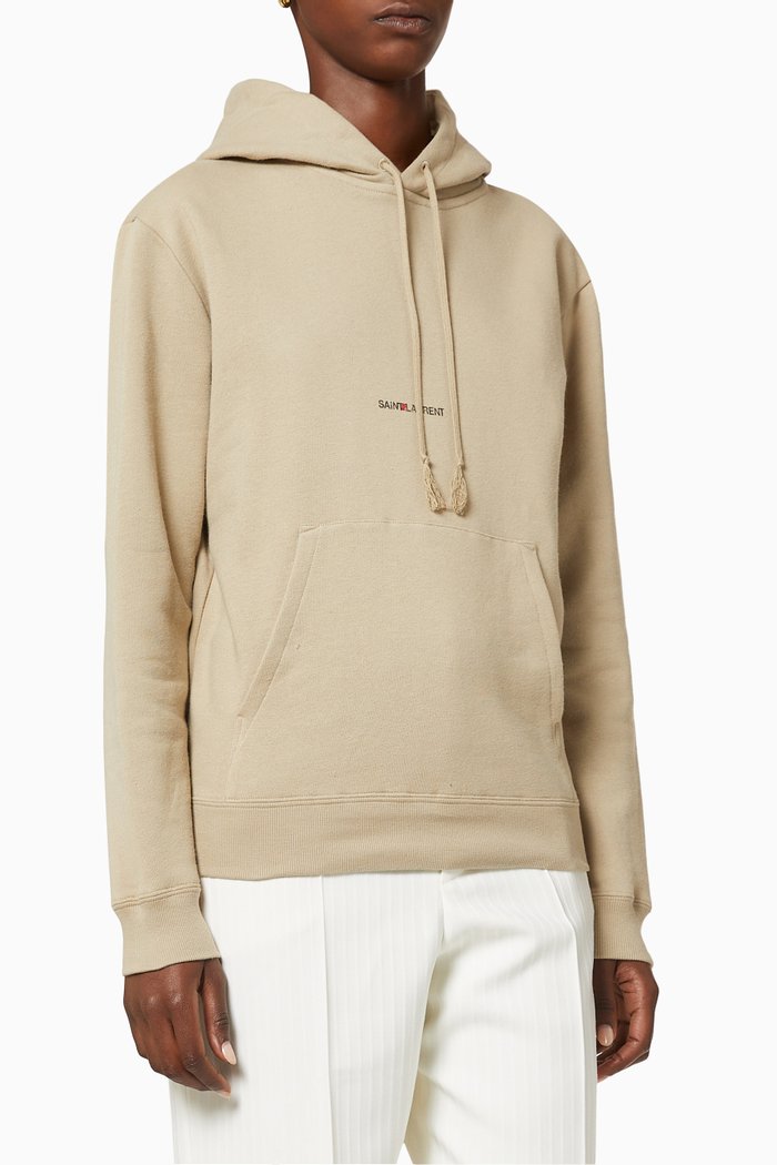 Logo Cotton Hoodie, Grey