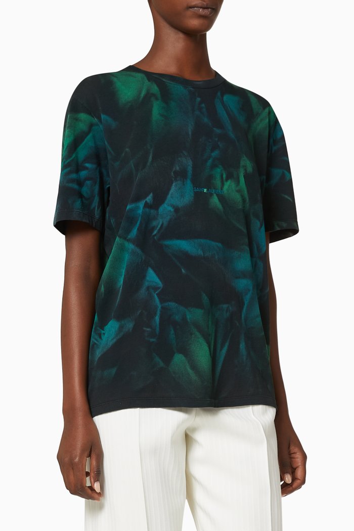 

Logo Tie-dye Cotton Boyfriend T-shirt, Green