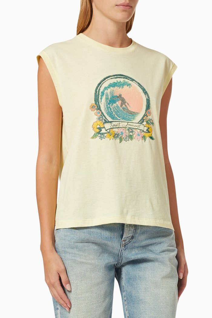 

Hawaiian Surfer Top in Cotton, White