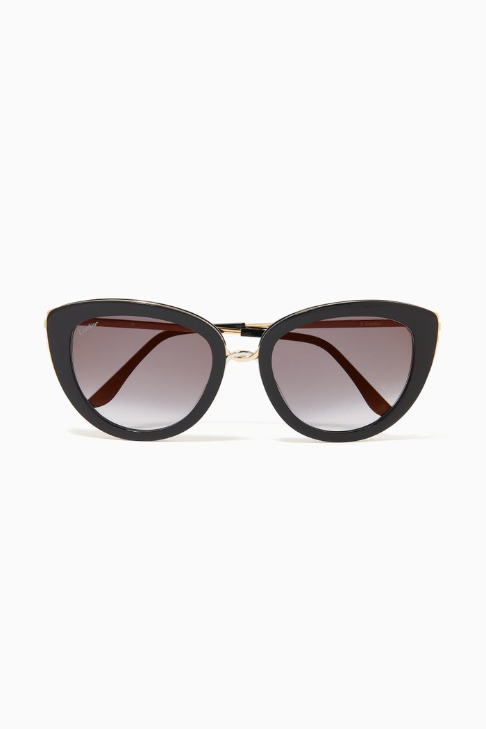 

Trinity Butterfly Sunglasses in Acetate & Metal, Black