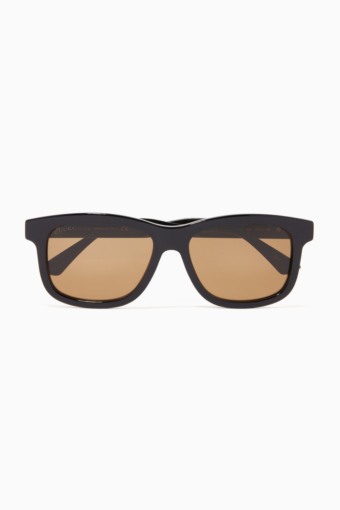 

D-Shape Sunglasses in Acetate, Black
