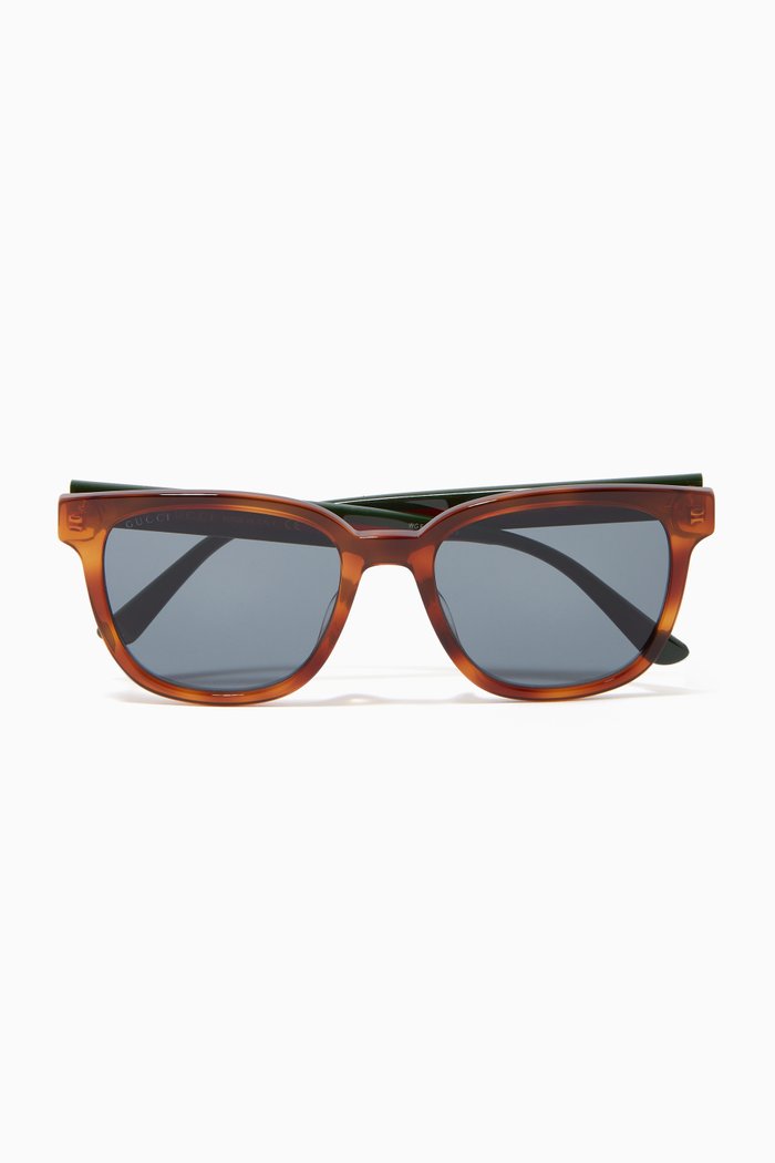 

D-Shape Sunglasses in Acetate, Brown