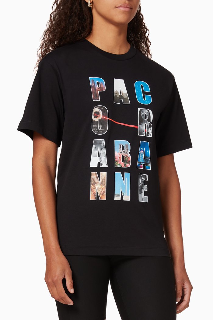

Graphic Logo Cotton T-shirt, Black