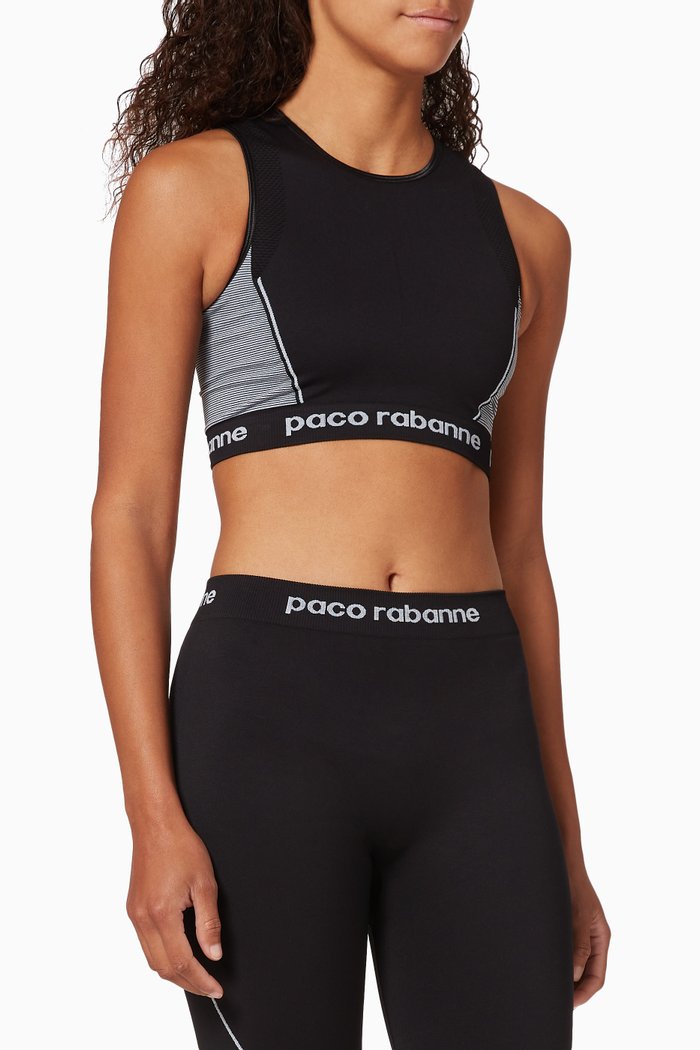 

Logo Stamped Sports Bra, Black