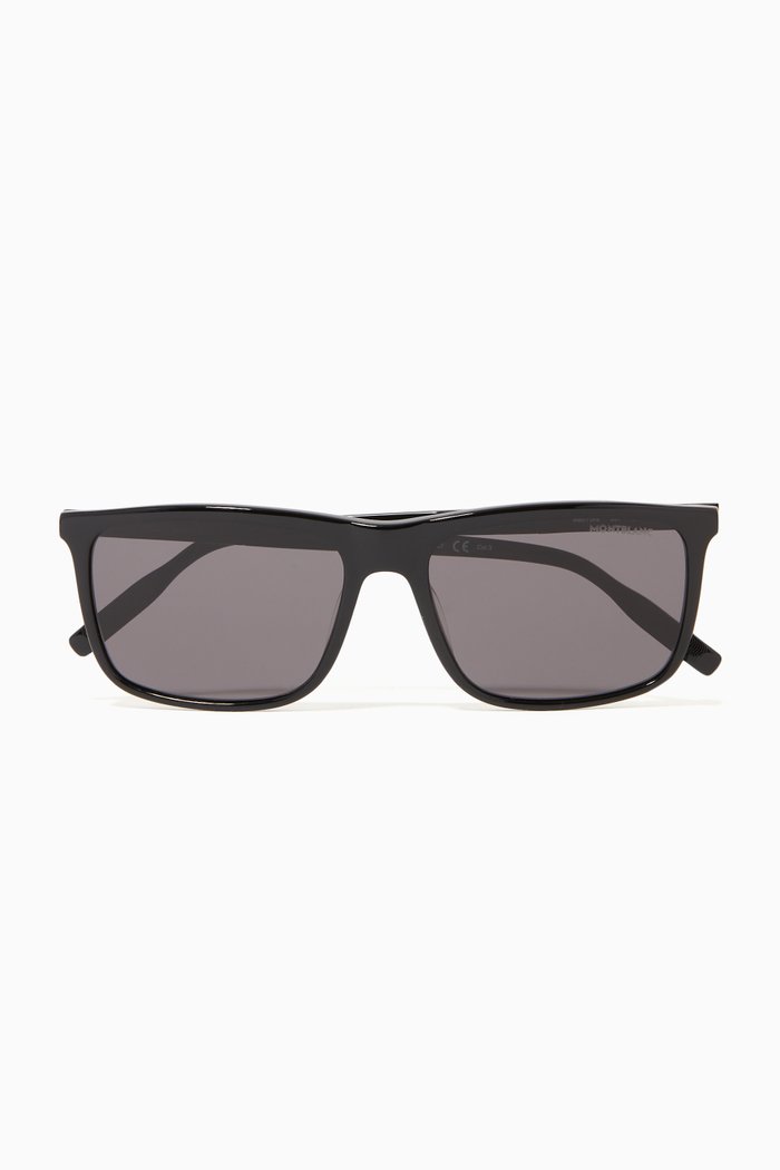 

Rectangular Sunglasses in Acetate, Black