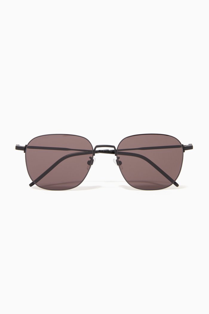 

SL 388 Wire Rectangular Sunglasses, Black
