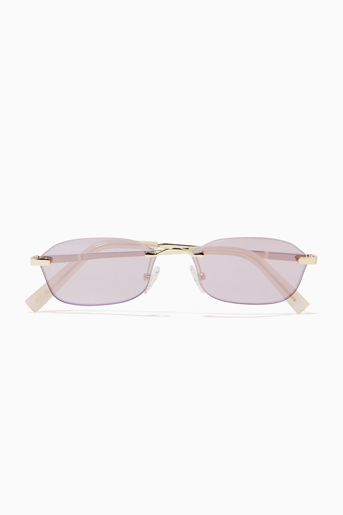 

Adolfo Oval Sunglasses, Gold