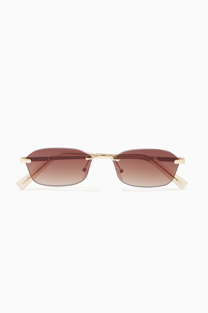 

Adolfo Oval Sunglasses, Gold