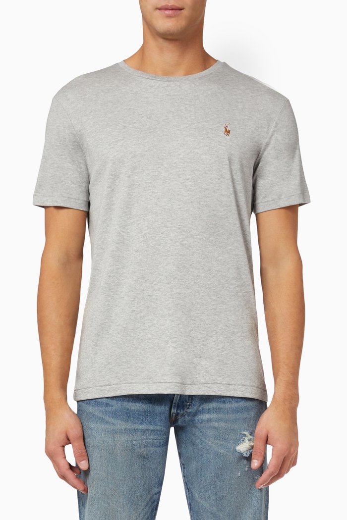 

Slim Fit T-Shirt in Soft Cotton, Grey