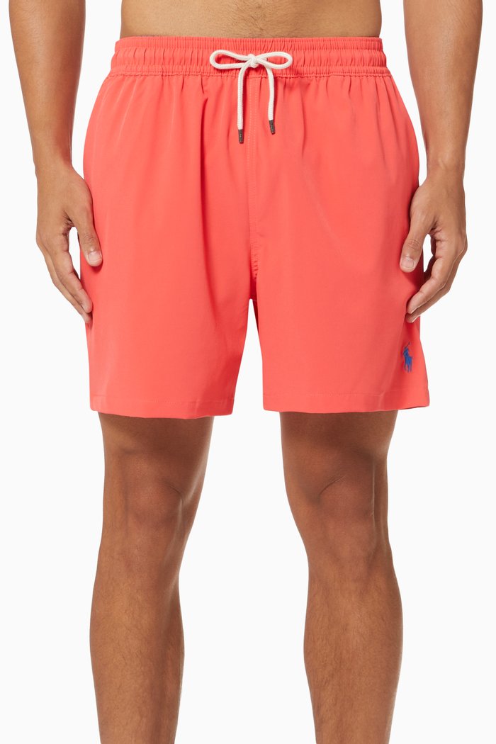 

5.5" Traveler Swim Trunks in Stretch Nylon, Red