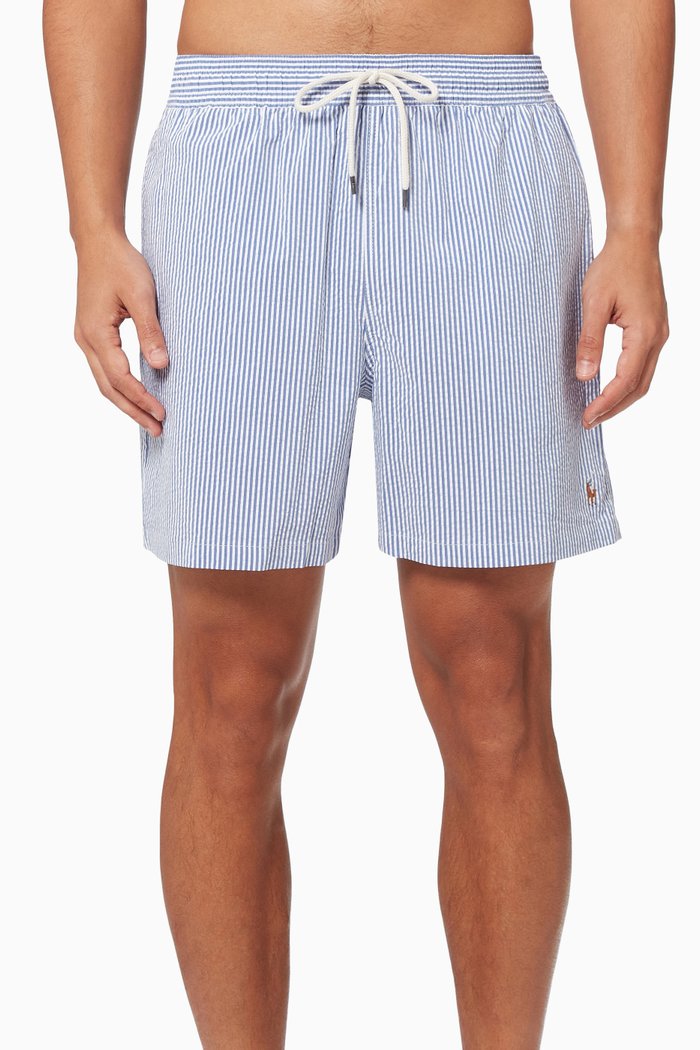 

Traveller Striped Swim Shorts, Blue