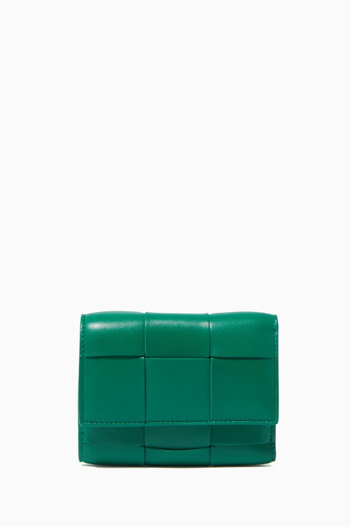 

Mini Wallet in Intrecciato Nappa, Green