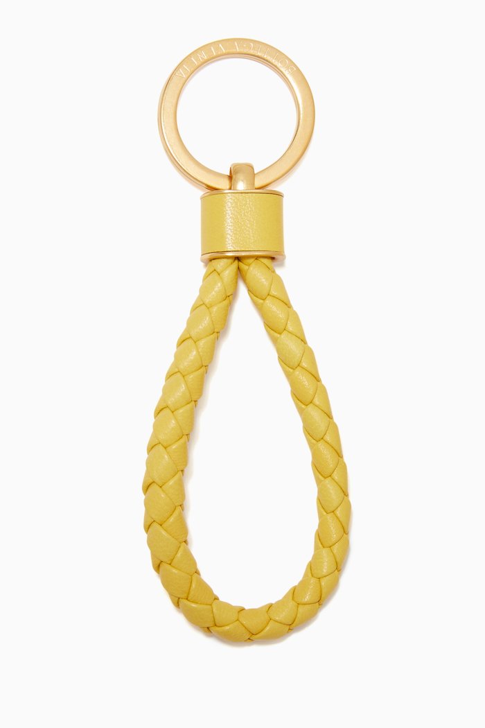 

Key Ring in Intrecciato Nappa, Yellow