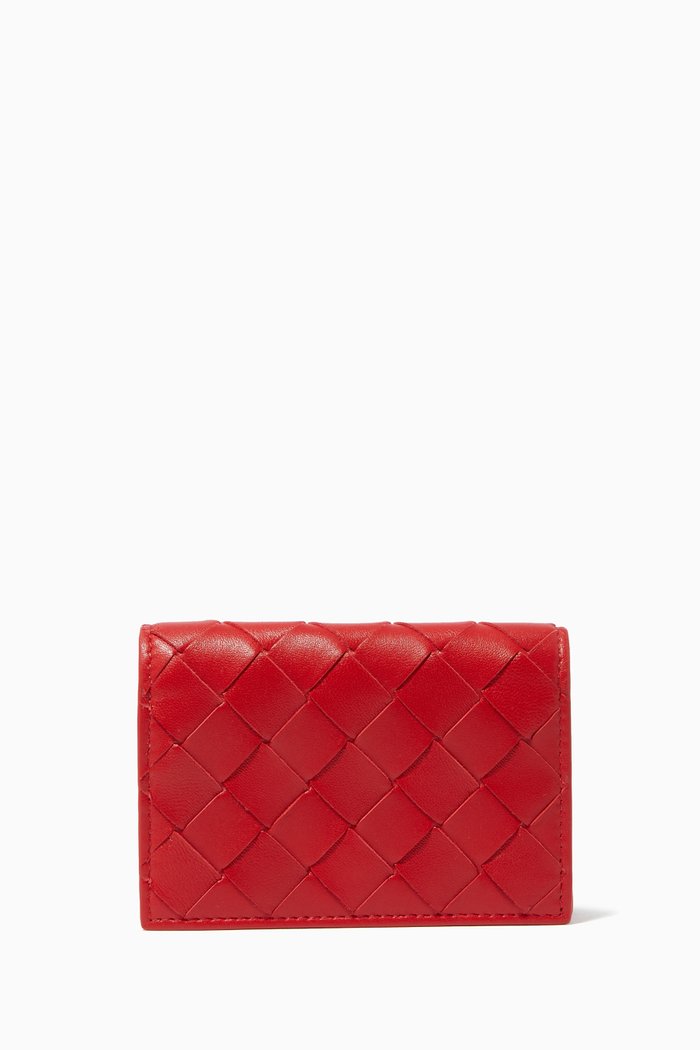 

Card Case in Intrecciato Nappa, Red