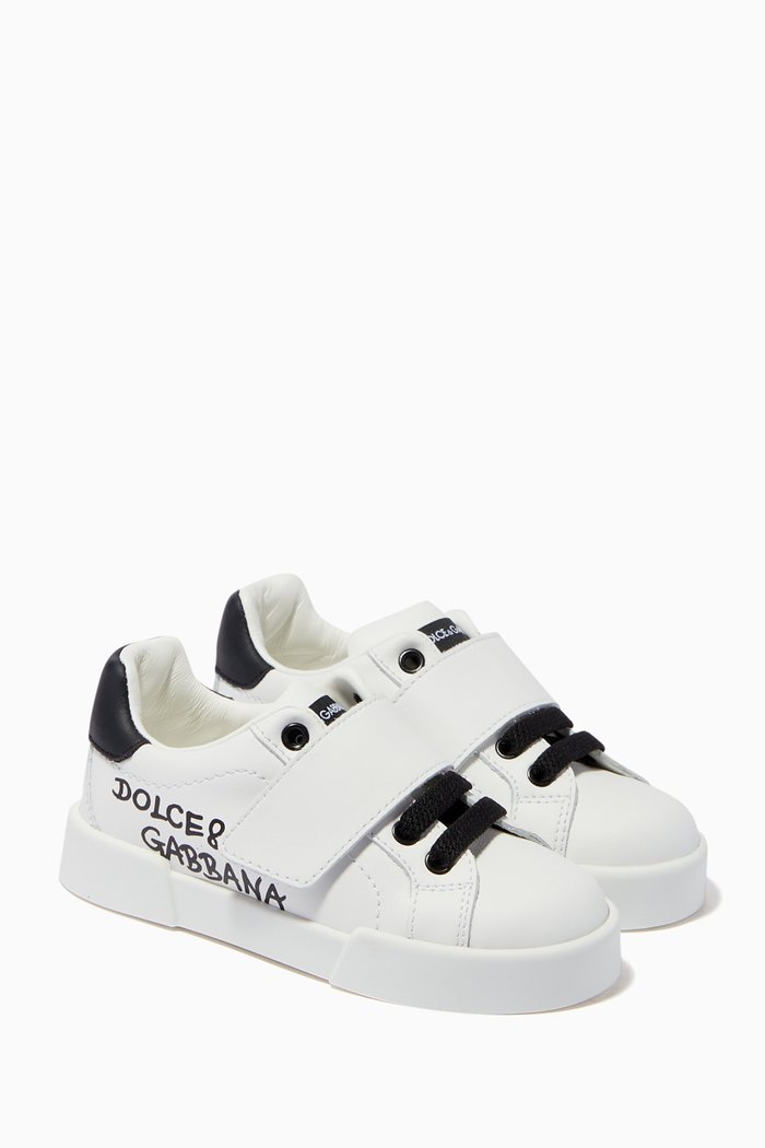 

Portofino Light Sneakers with Logo in Leather, White