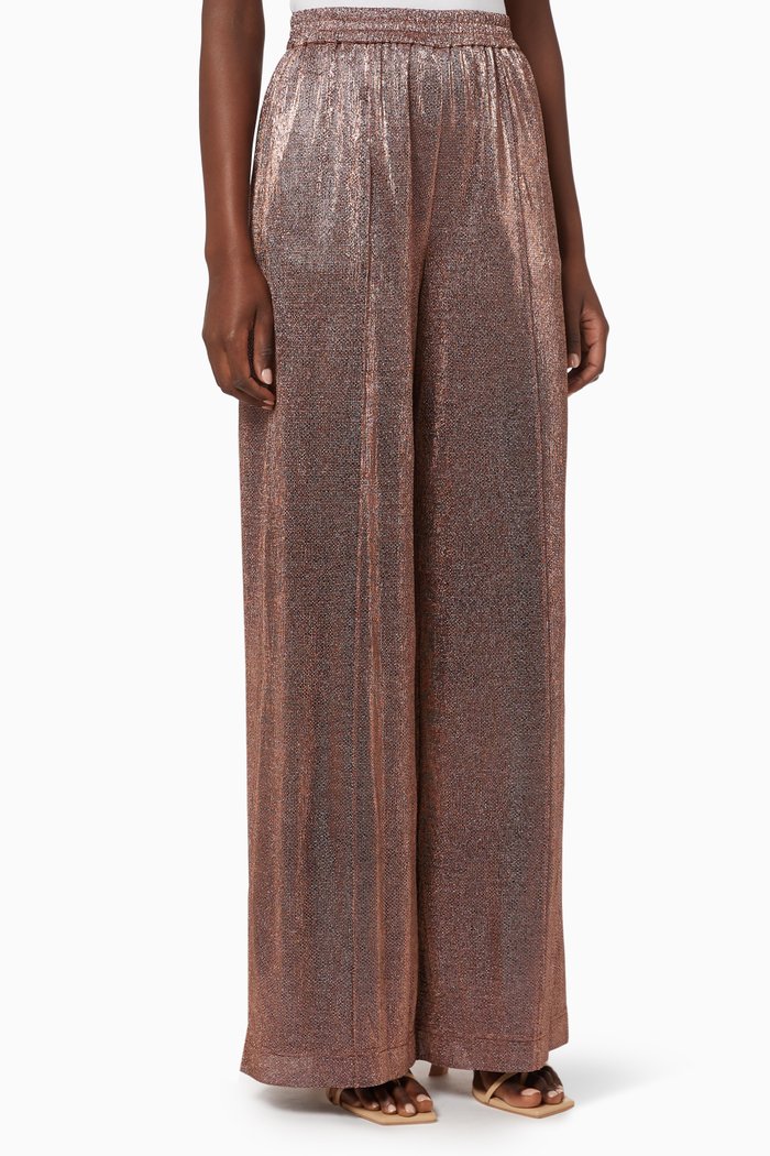 

Jaslyn Metallic Pants, Brown