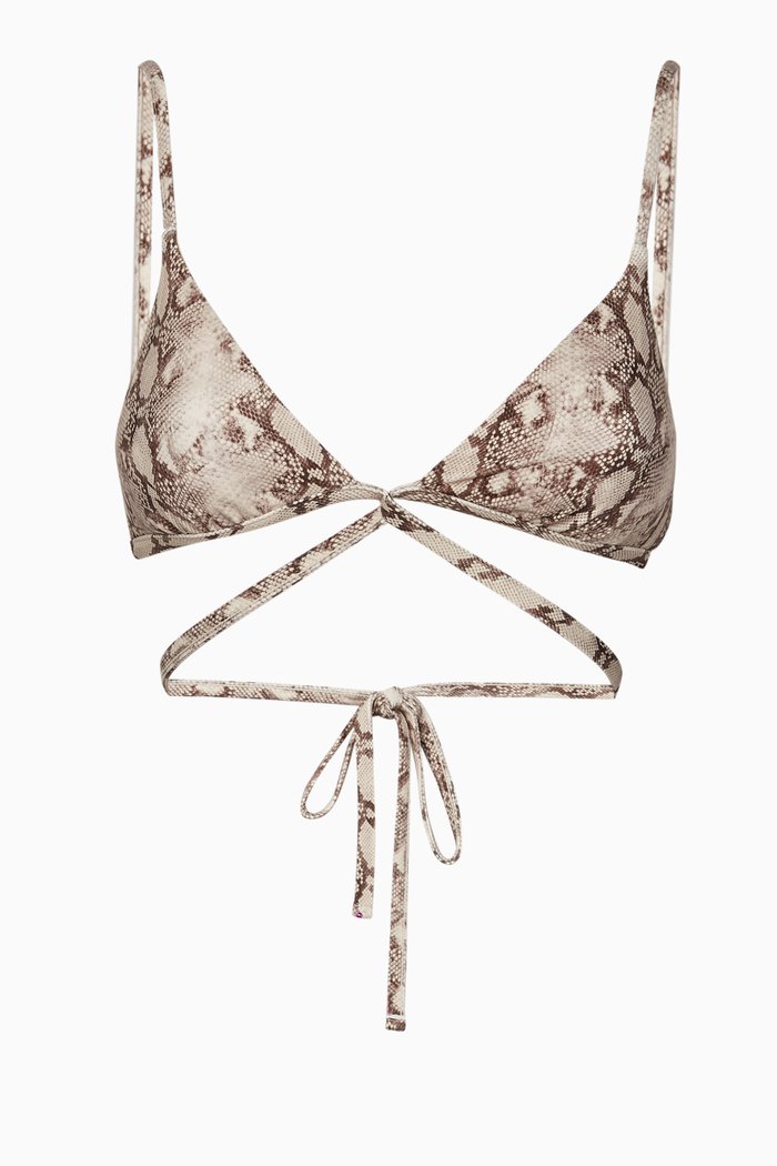 Harlen Animal Print Bikini Top, Multicolour