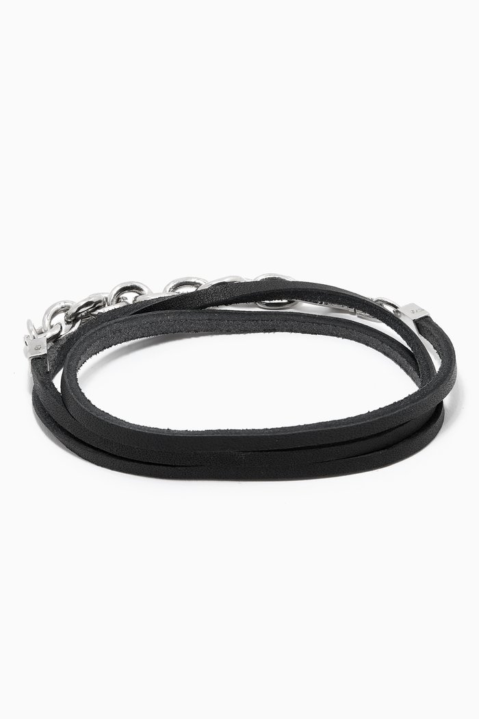 

The Thomas Triple Wrap Bracelet in Leather, Black