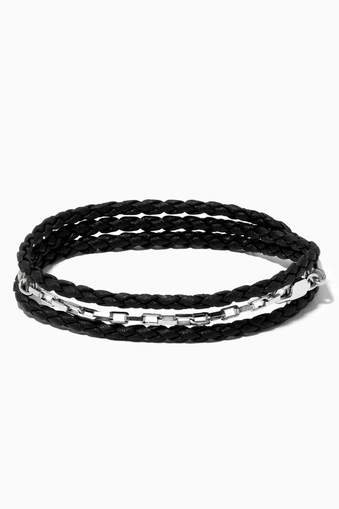 

The Alexander Triple Wrap Bracelet in Leather, Black