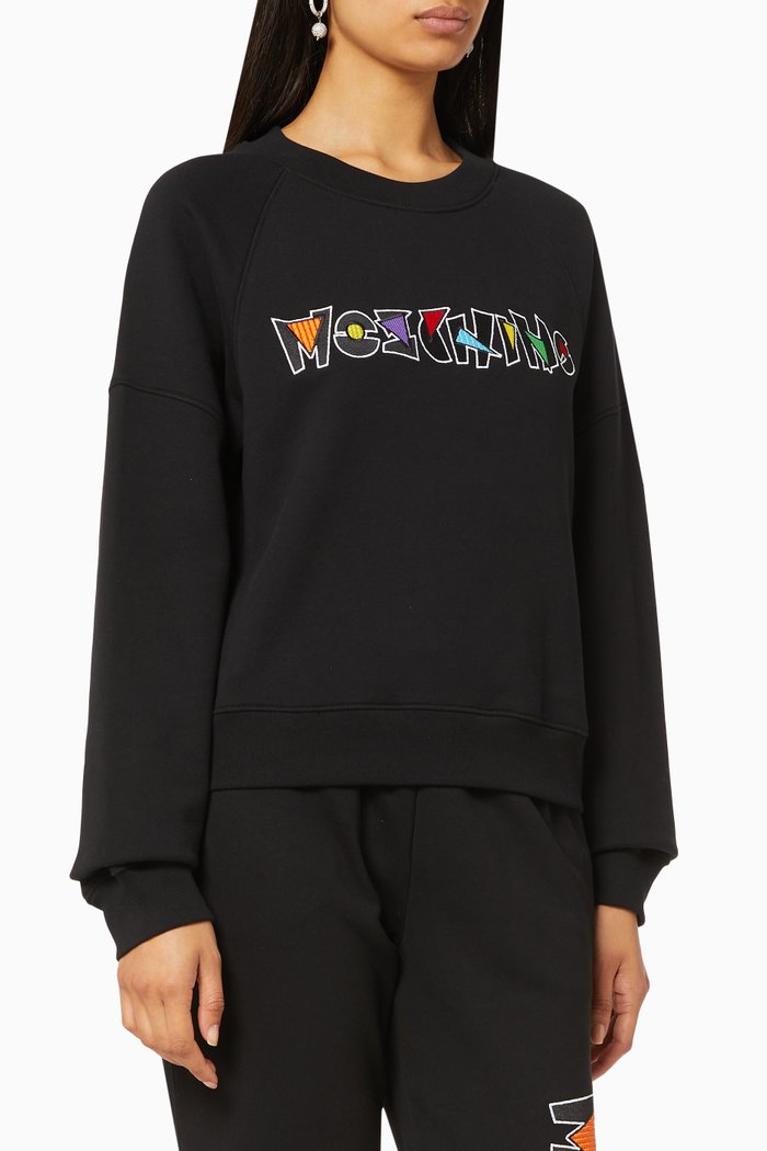 

Geometric Logo Cotton Sweatshirt, Black