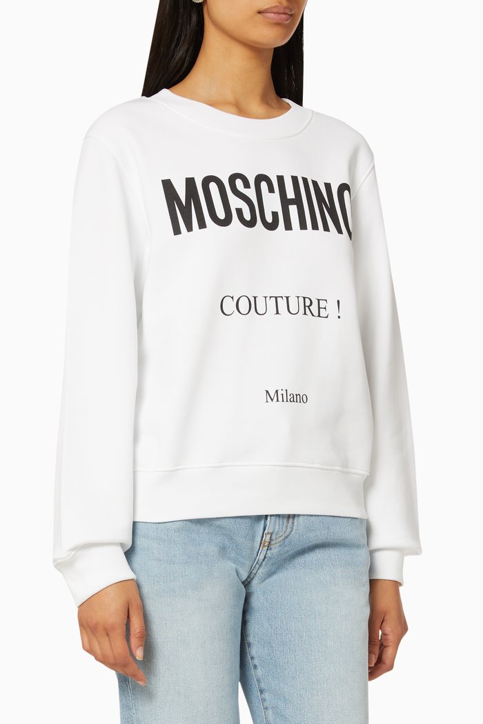 

Logo Print Cotton Sweatshirt, White