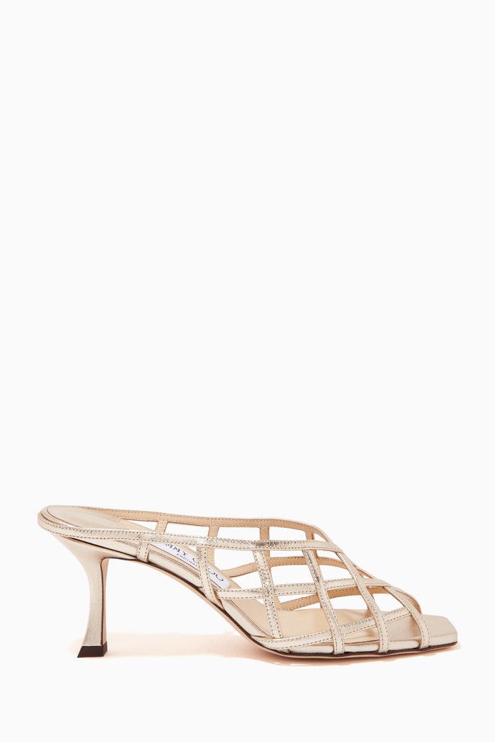 

Saila 70 Mules in Metallic Nappa, Silver