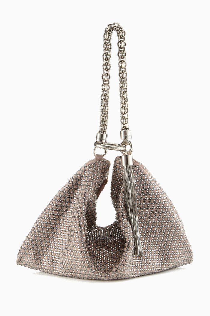 

Callie Bag in Rhinestone-embellished Suede, Pink