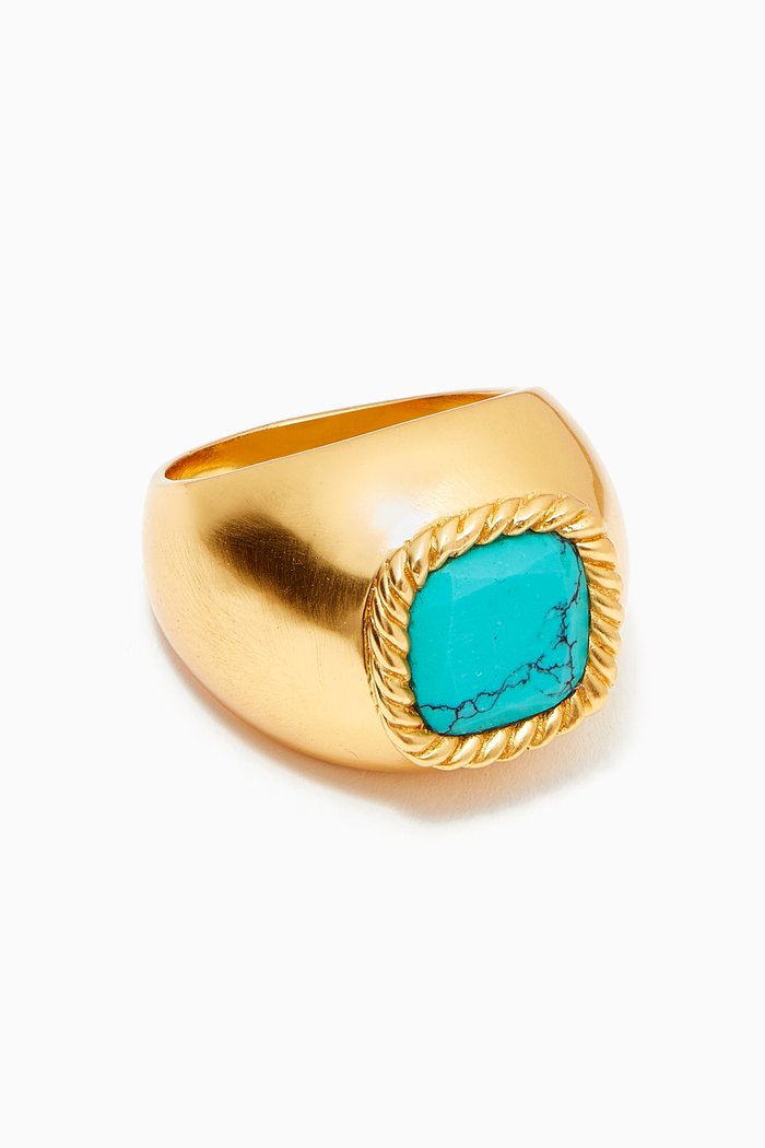 

Candi Ring with Turquoise in 24kt Gold Plating, Blue