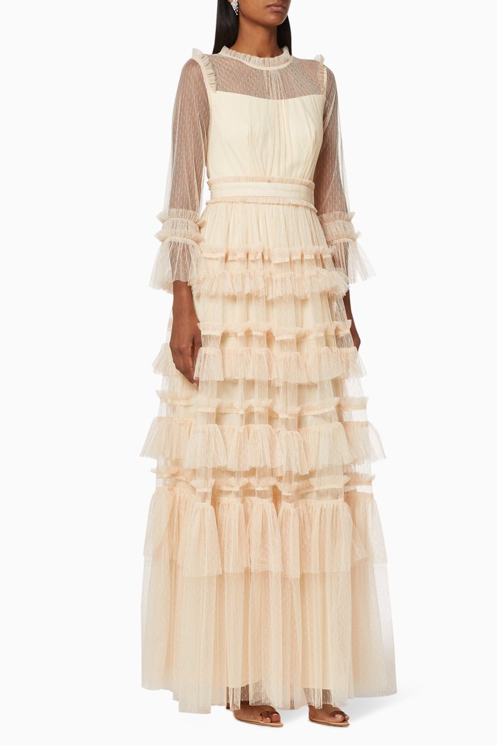 Tulle Frill Dress, Neutral