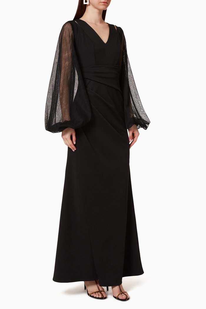 

Ruched Cocktail Dress, Black