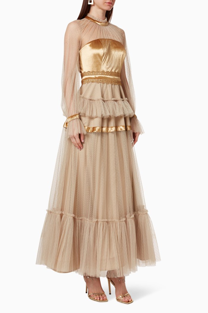 

Frill Tulle Dress, Neutral