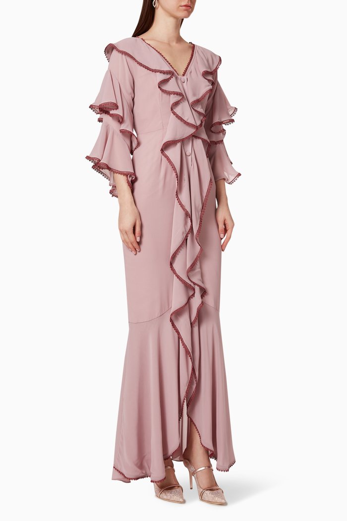 

Waterfall Ruffle Dress, Pink