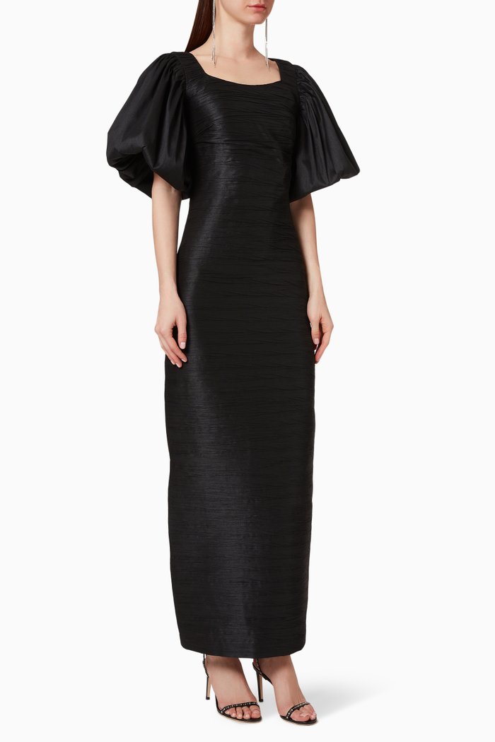 

Ruched Cocktail Dress, Black