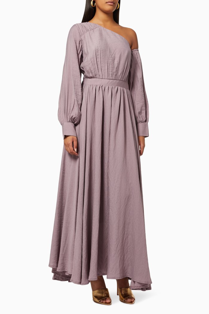 

Cocktail Dress in Cotton, Purple