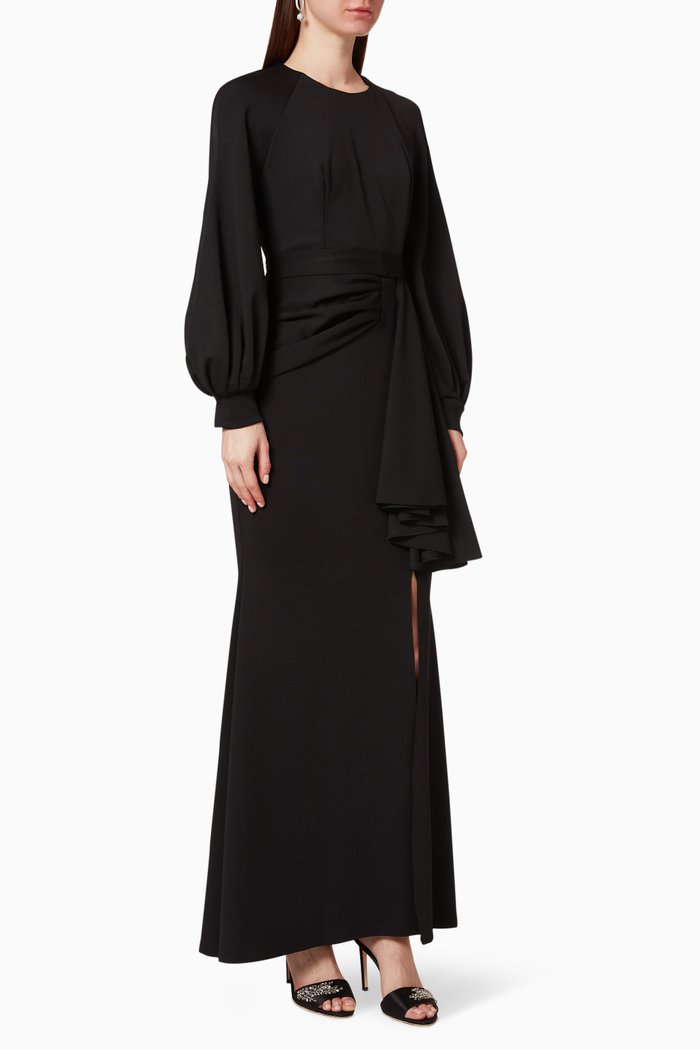 

Ruched Cocktail Dress, Black