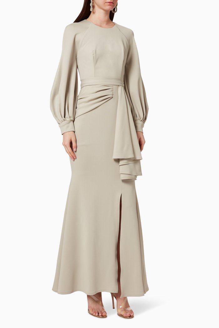 

Ruched Cocktail Dress, Green