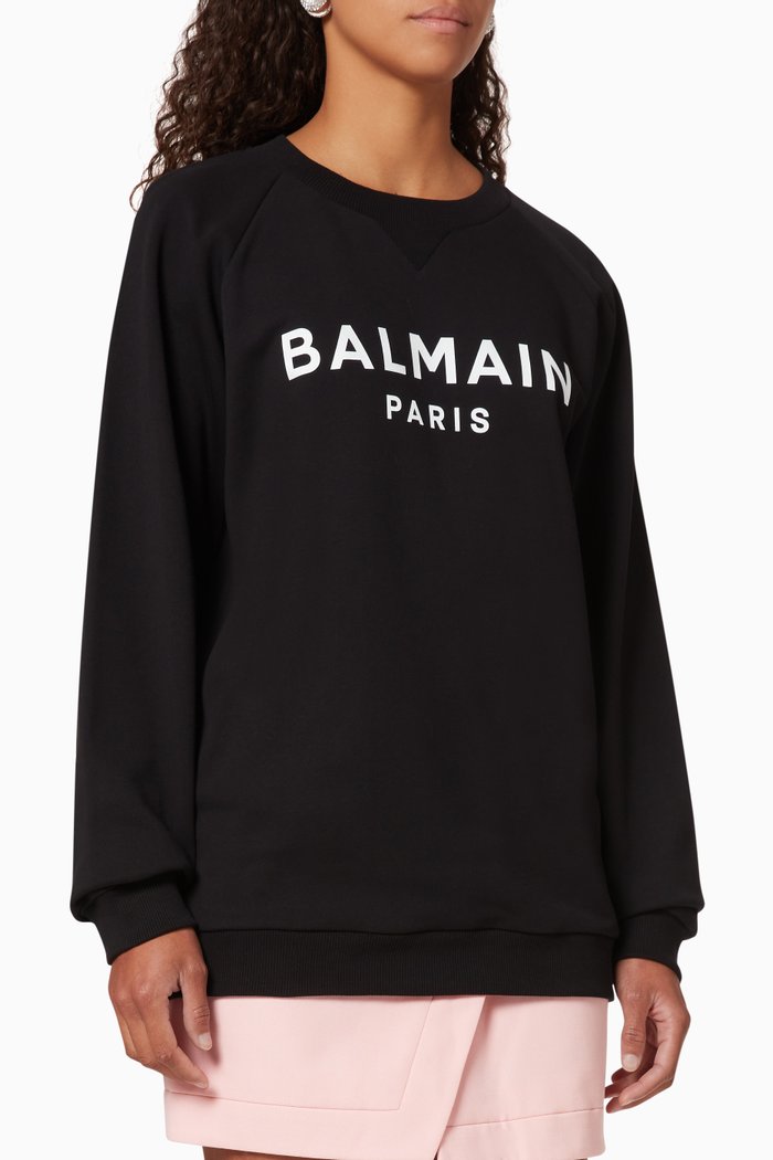 Logo Cotton Sweatshirt, Black