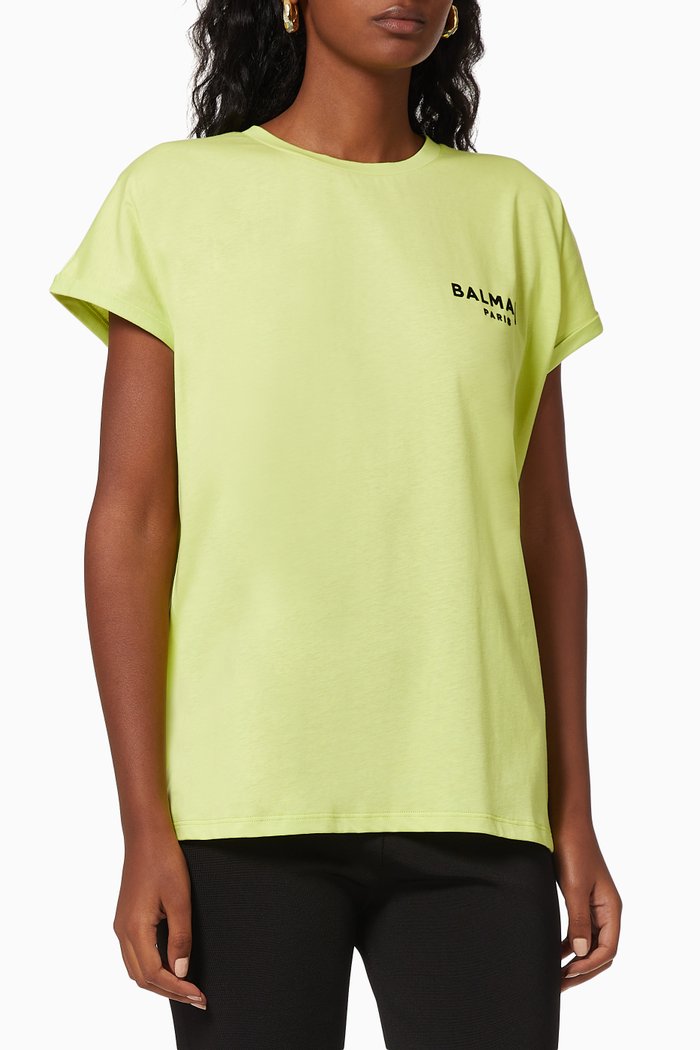 

Jersey T-shirt with Flocked Logo, White