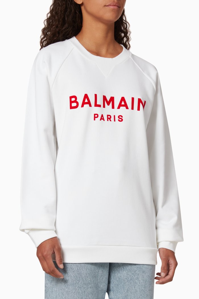 

Logo Cotton Sweatshirt, White